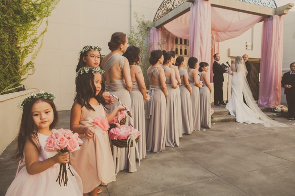 wedding dj los angeles DJMC IAN B park plaza hotel bridesmaids during ceremony park plaza hotel los Angeles
