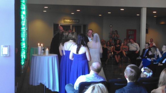 bridal party during ceremony at crossroads church